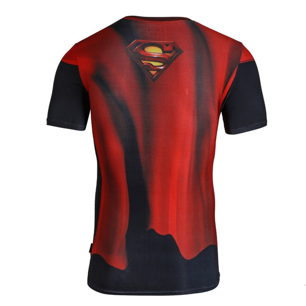 Tee shirt fitness noir et rouge logo Superman