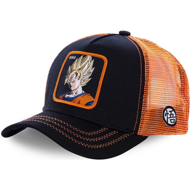 Casquette trucker noire et orange Goku Super Saiyan