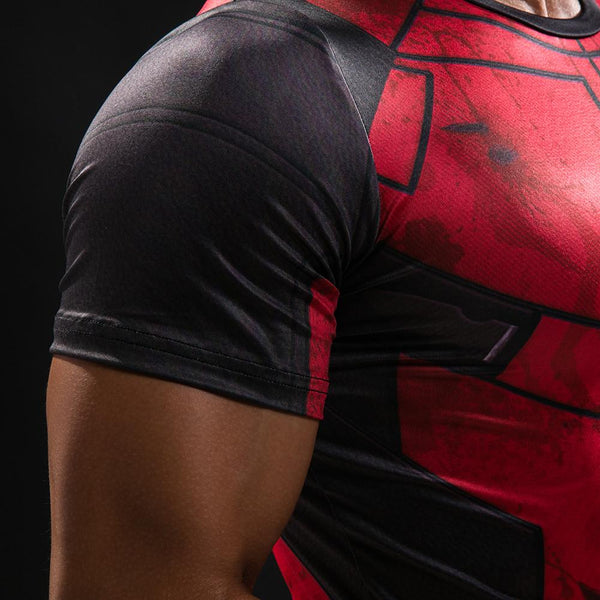 Tee shirt fitness noir et rouge Deadpool