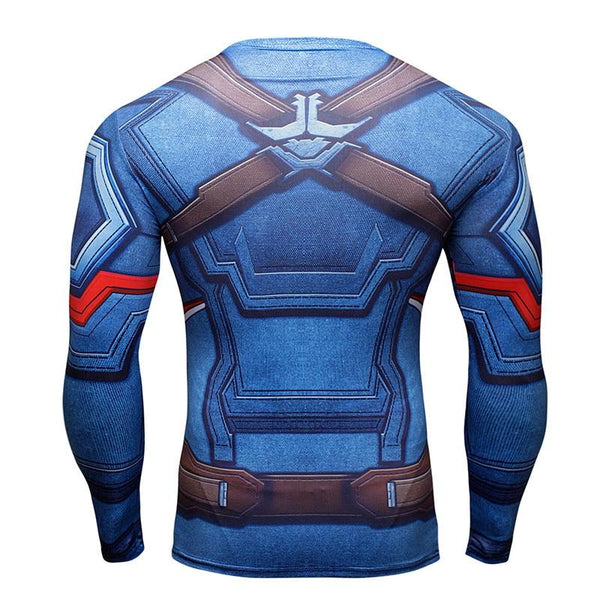 Tee shirt fitness manches longues Captain America modern
