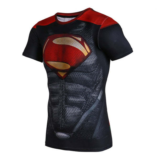 Tee shirt fitness noir et rouge logo Superman