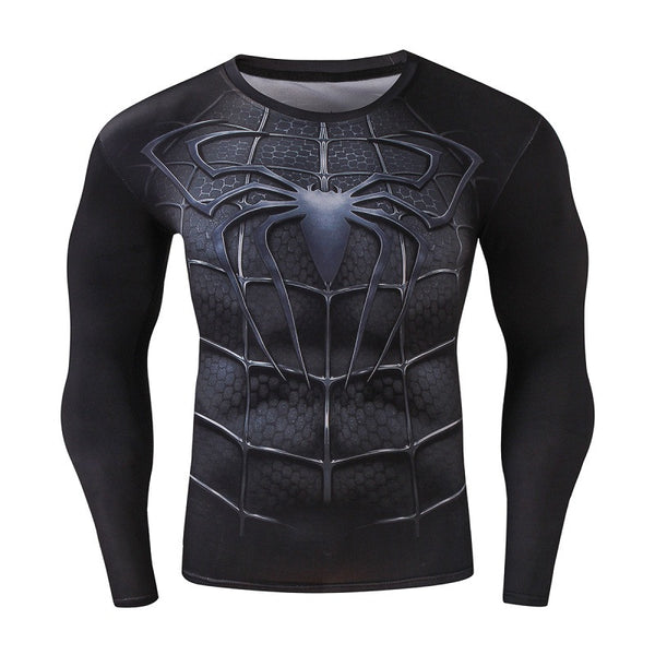 Tee shirt fitness manches longues noir Spider-Man
