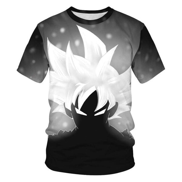 Tee shirt noir tête de Goku en négatif impression 3D