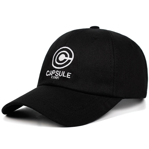 Casquette base ball noire logo de Capsule Corp