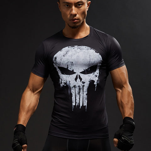 Tee shirt fitness noir Punisher