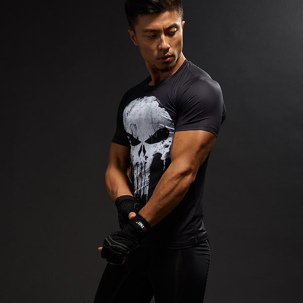 Tee shirt fitness noir Punisher