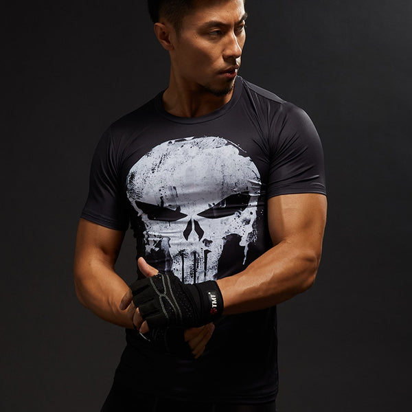 Tee shirt fitness noir Punisher