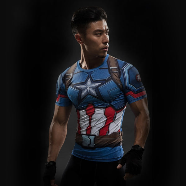 Tee shirt fitness Captain America modern