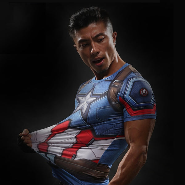 Tee shirt fitness Captain America modern