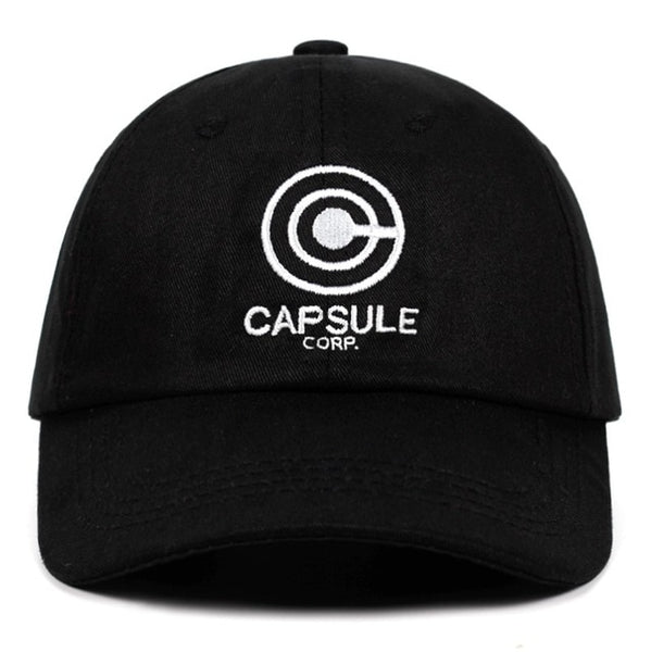 Casquette base ball noire logo de Capsule Corp