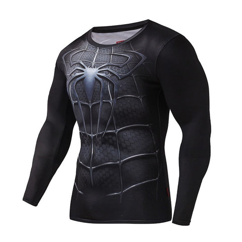 Tee shirt fitness manches longues noir Spider-Man