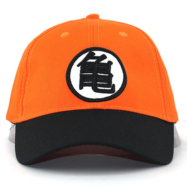 Casquette base ball orange et noire kanji entrainement de la tortue