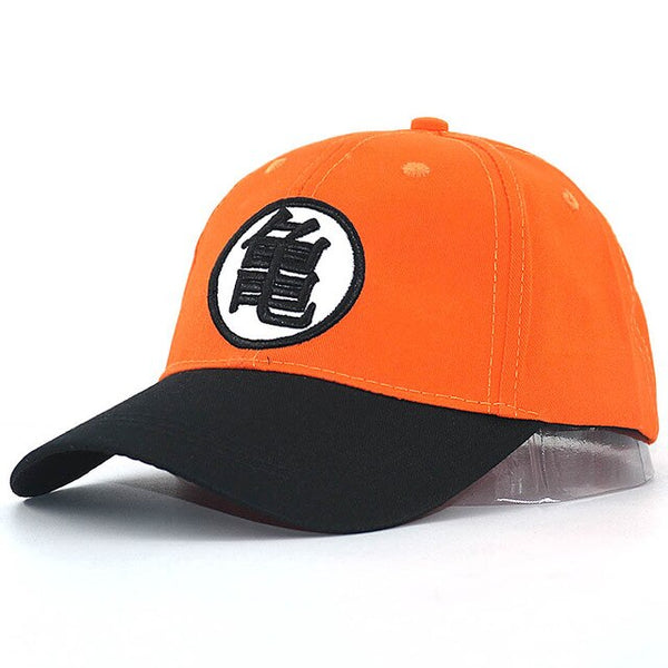 Casquette base ball orange et noire kanji entrainement de la tortue