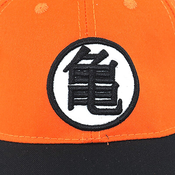 Casquette base ball orange et noire kanji entrainement de la tortue