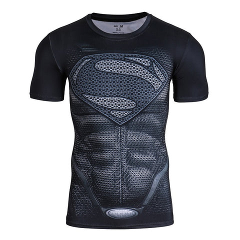 Tee shirt fitness noir logo Superman