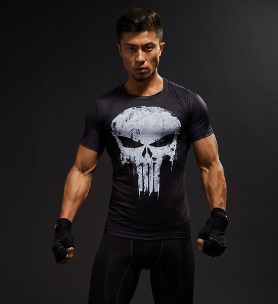 Tee shirt fitness noir Punisher