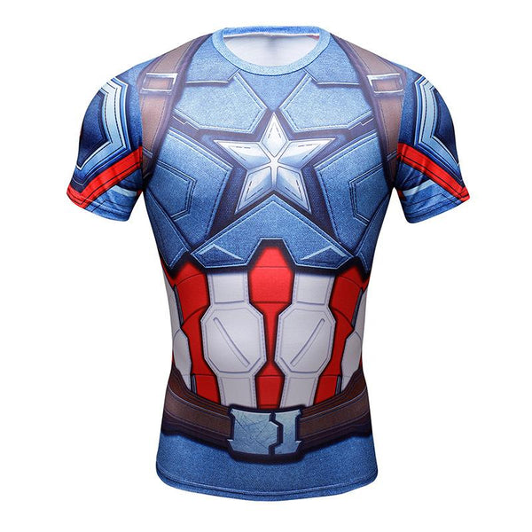 Tee shirt fitness Captain America modern avec bouclier