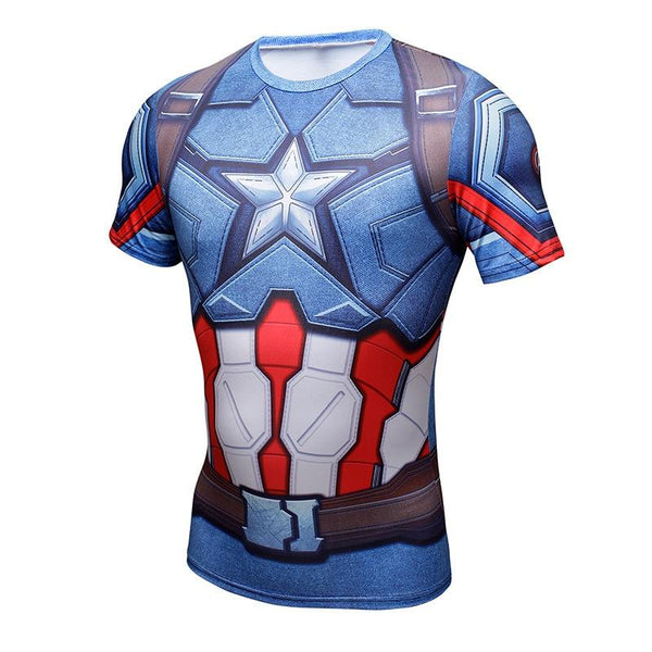 Tee shirt fitness Captain America modern avec bouclier